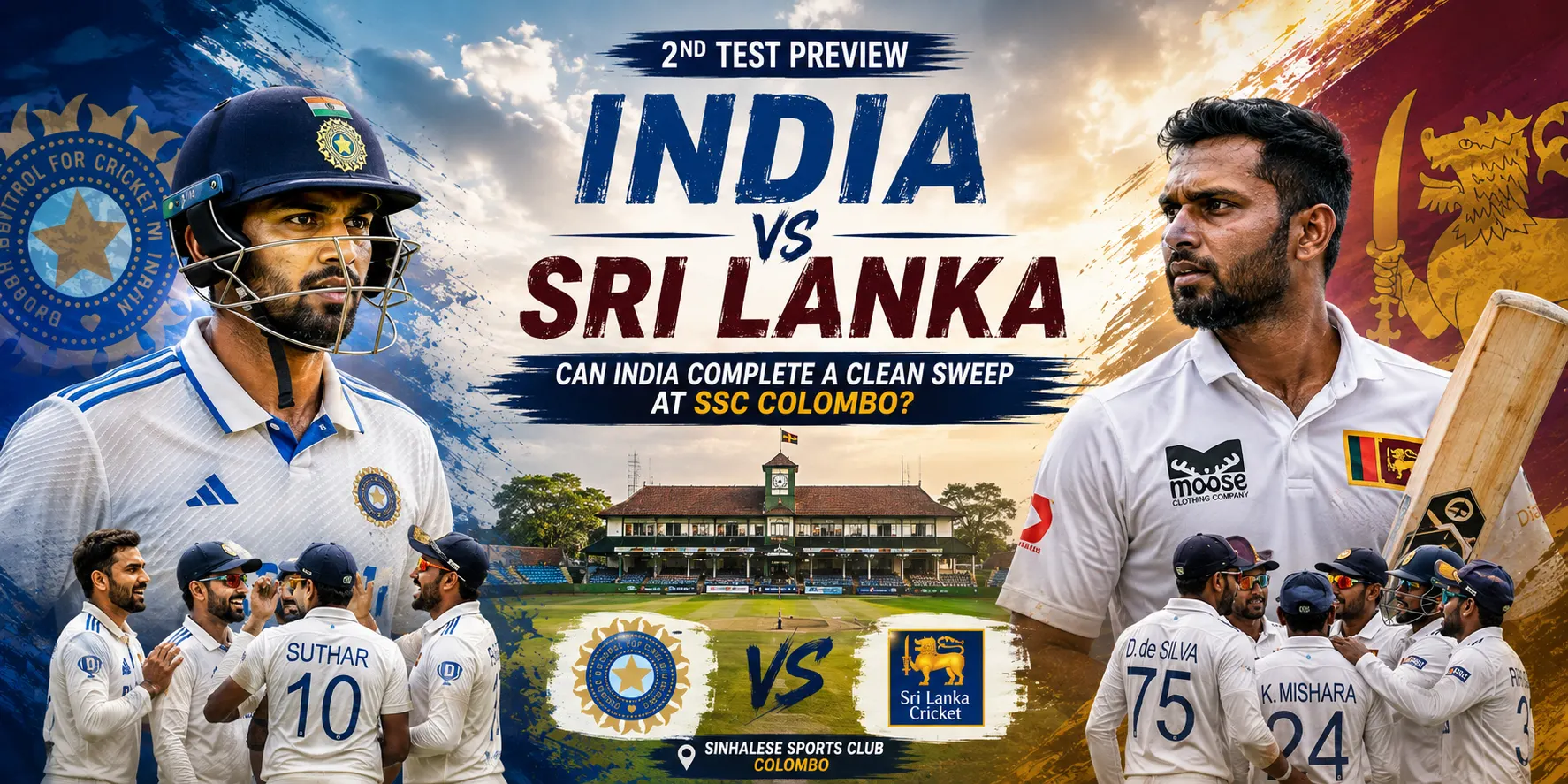 India vs Sri Lanka 2nd Test Preview Can India Complete a Clean Sweep at SSC Colombo