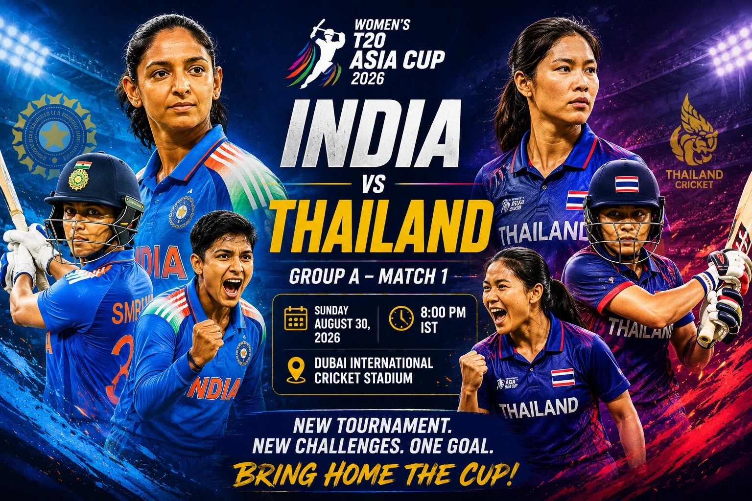 Women’s T20 Asia Cup 2026 India vs Thailand in Dubai