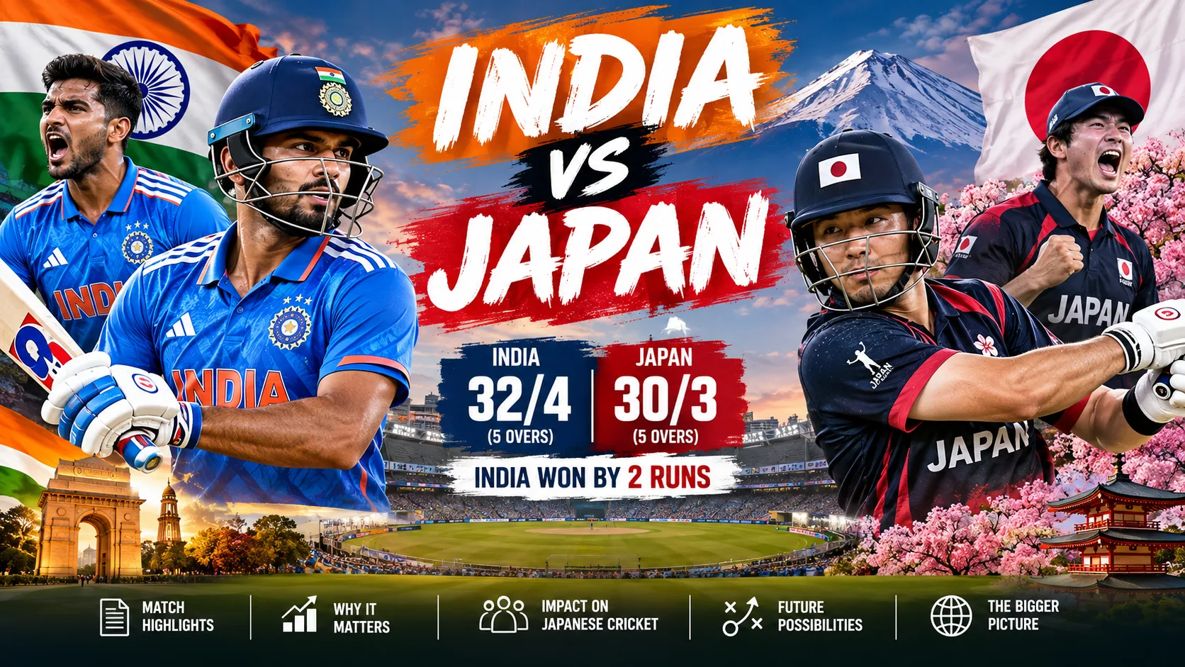 India vs Japan Cricket 2026 The Historic T20I, Two-Run Thriller and What It Means for Cricket in Japan