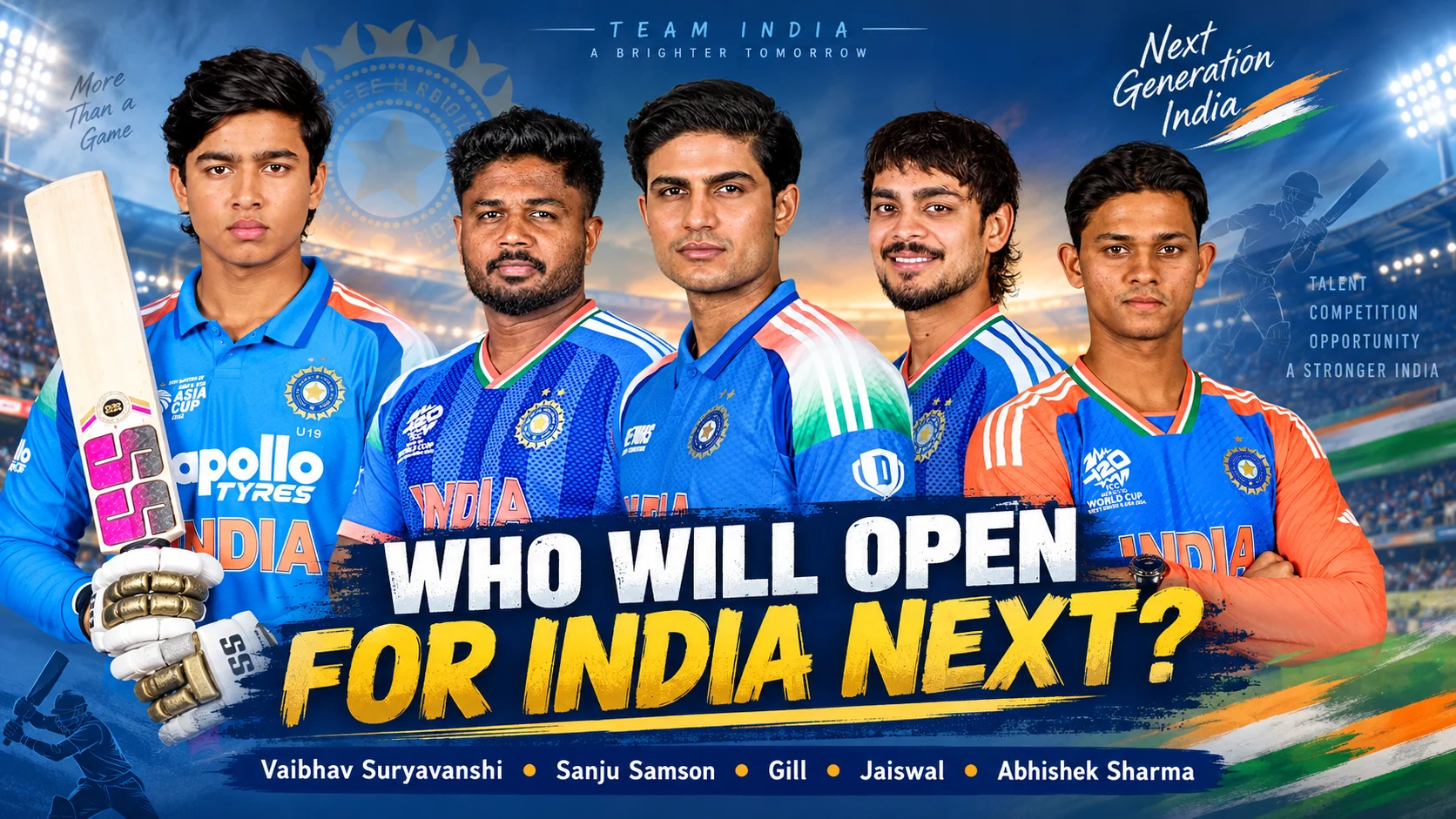 Who Will Open for India Next Vaibhav Suryavanshi, Sanju Samson, Gill, Jaiswal and Abhishek Sharma